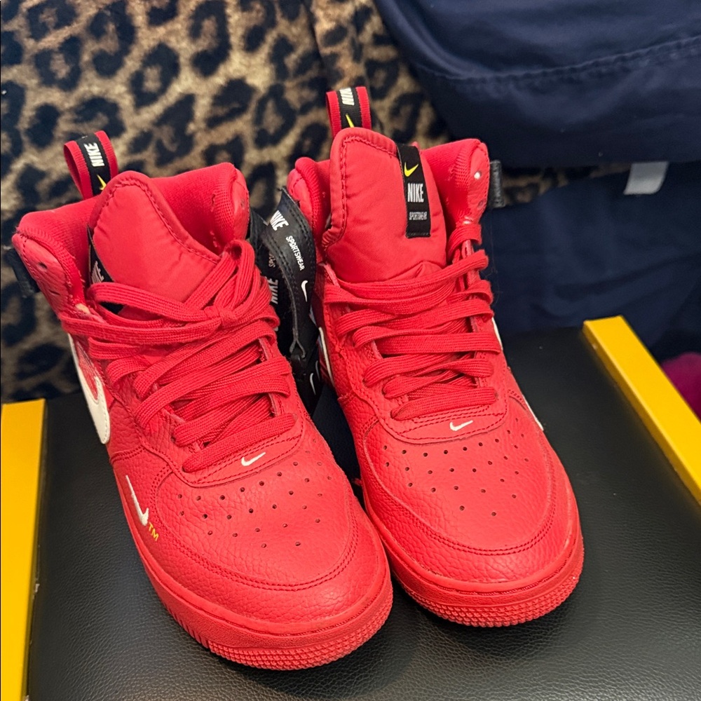 Nike Red Low-Top Sneakers with White Swoosh